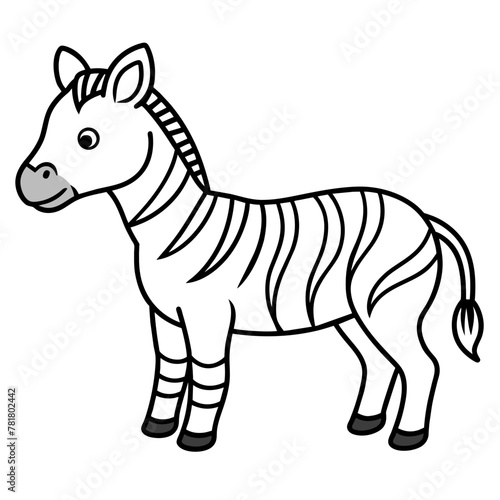 zebra cartoon isolated on white