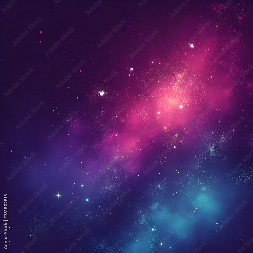 Obraz premium dark blue purple pink , a rough abstract retro vibe background template or spray texture color gradient shine,space,star,sky, galaxy, illustration, Ai generated