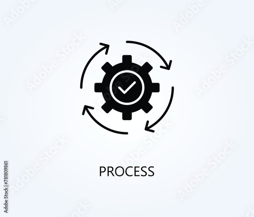 Process vector, icon or logo sign symbol illustration.