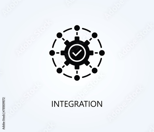 Integration vector, icon or logo sign symbol illustration.
