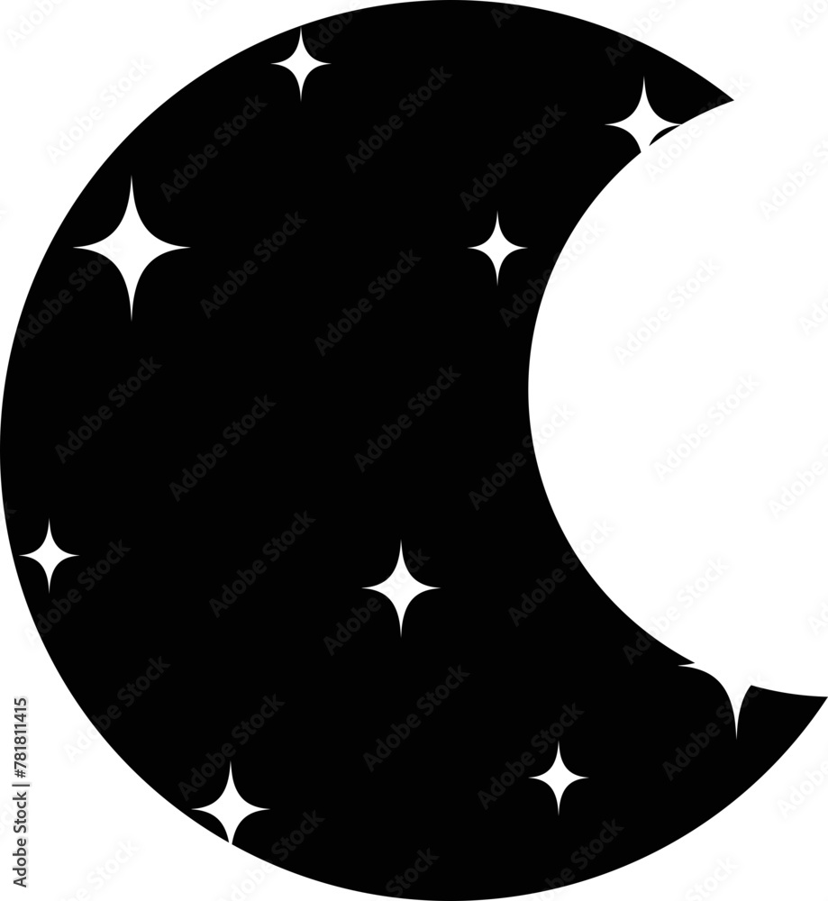 moon sparkle lunar cosmos outline vector