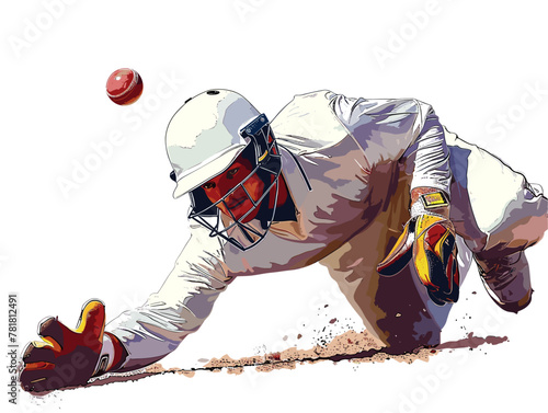 Athletic Leap Through the Air: A Fielder's Daring Catch Saves the Day