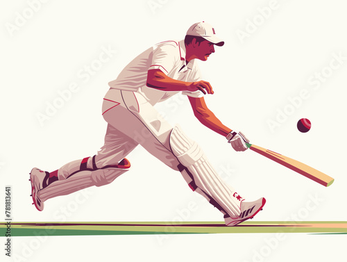 Animated Illustration of a Bowler Delivering a Lightning-Fast Yorker, Challenging the Batsman's Agility