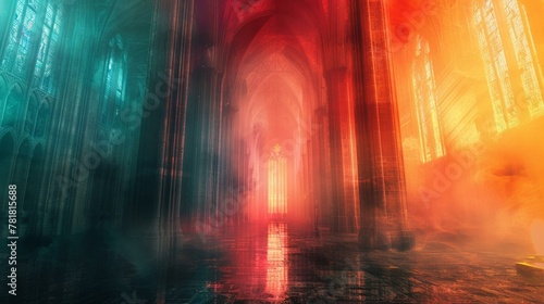 Gradient abstraction as if viewing a Gothic cathedral through a contemporary lens