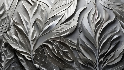 Paper Textures with white silver leaf	