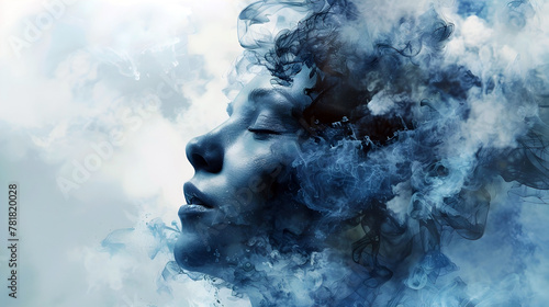 Ethereal Depiction of the Psychological Erosion of Free Will through Watercolor Minimalism