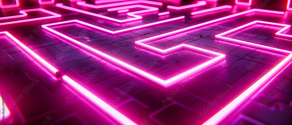 Neon Futuristic Concept, Abstract Glowing Light Background in Blue and Pink, Modern Technology Design Neon Futuristic Concept, Abstract Glowing Light Background in Blue and Pink, Modern Technology Design