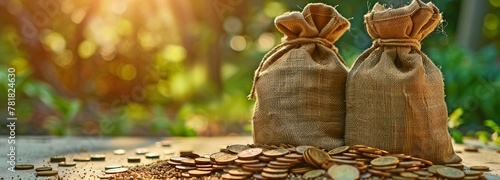 Money bags, profit margins, savings, and the notion of riches.