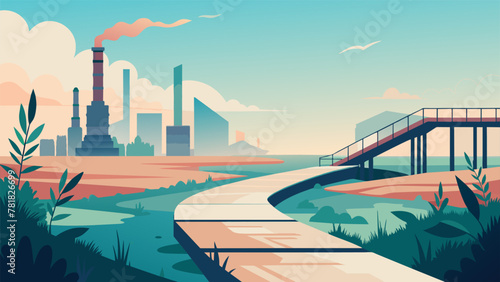 An abandoned industrial site is revitalized into a nature preserve complete with native plant species and a series of ecofriendly boardwalks