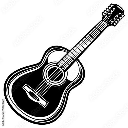 acoustic guitar isolated illustration