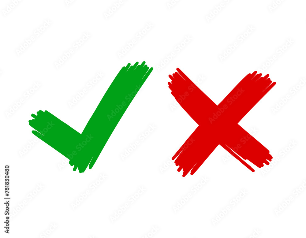 Check mark icon , tick cross sign elements.election choice, check marks, approval signs design. Red X, green OK. list marks, survey signs. Check mark icon , tick cross sign elements.election choice, check marks, approval signs design. Red X, green OK. list marks, survey signs.