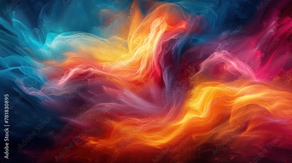 A colorful, swirling mass of light and fire