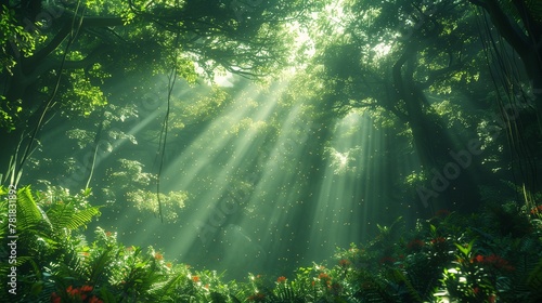 sun rays in the forest © jahanzaib