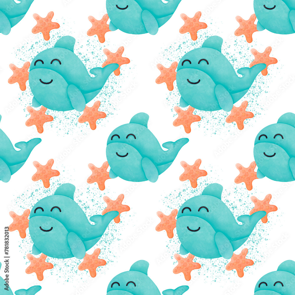 sea animals, fabric pattern sea animals, fabric pattern