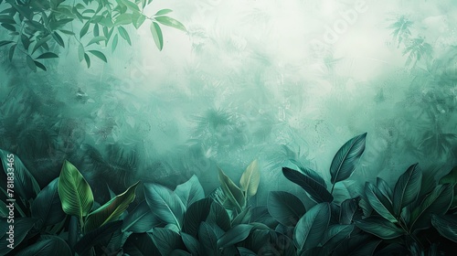 Escape to a tropical oasis with this mesmerizing abstract background, rendered in soft muted tones and lush greenery.