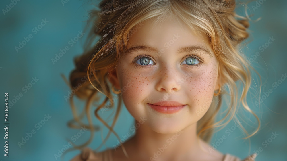 Happy little girl, studio shot. Happy little girl, studio shot.
