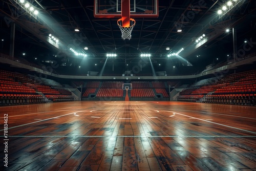 Empty basketball arena stadium or court photo