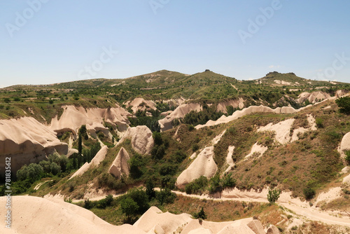 Trail leading up from the Zemi Valley, running parallel to the Pigeon Valley, Güvercinlik Vadisi, Cappadocia, Turkey