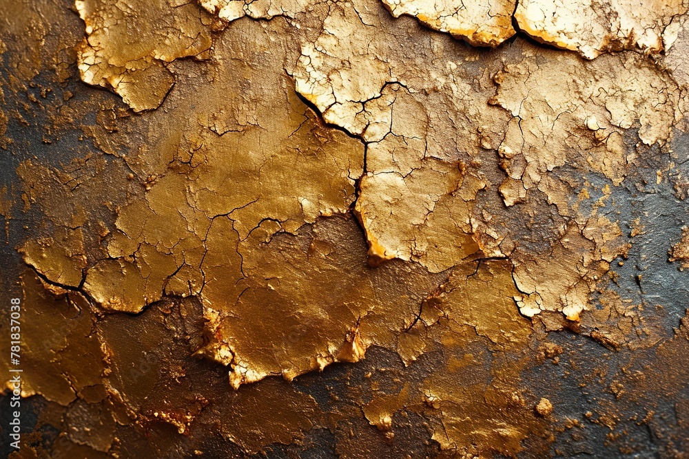Golden decorative plaster or concrete texture, providing an abstract grunge background for versatile design