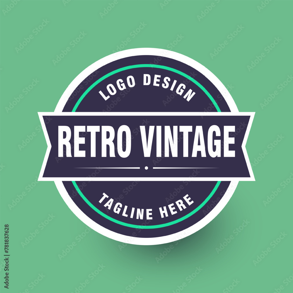 Retro vintage sticker logo design