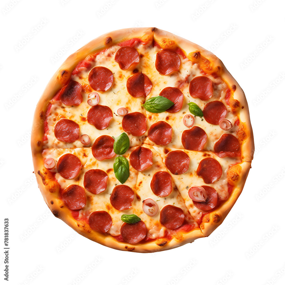 Pizza de pepperoni vista de cima Pizza de pepperoni vista de cima