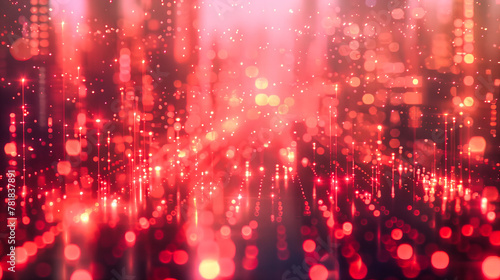Shiny Bokeh and Glittering Christmas Lights, Festive Red and Gold Abstract Background, Magical Holiday Sparkle Design