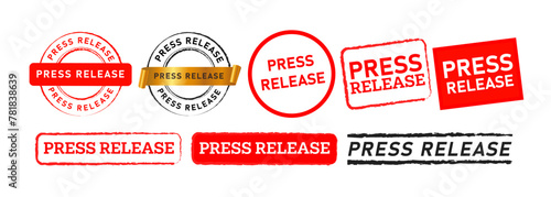 press release stamp and seal badge label sticker sign for news media documentation