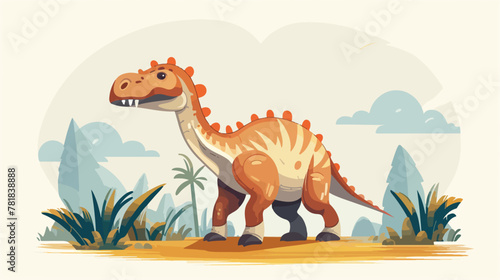 Parasaurolophus standing and smiling illustration 2
