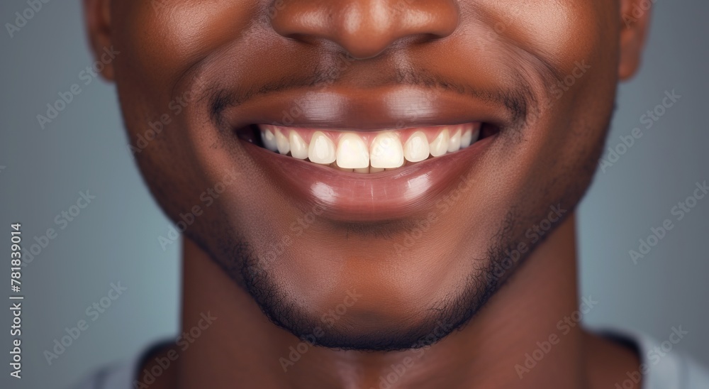 Close up studio shot african guy pointing finger to white shiny toothy smile Close up studio shot african guy pointing finger to white shiny toothy smile