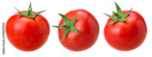 fresh red tomatoes isolated, macro tomato studio photo, transparent PNG, PNG format, cut out, collection, set