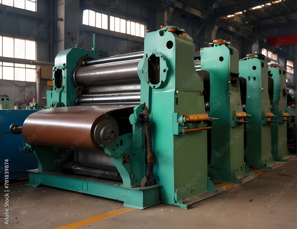 Worker in large CNC machine in Metal factory
Worker in large CNC machine in Metal factory