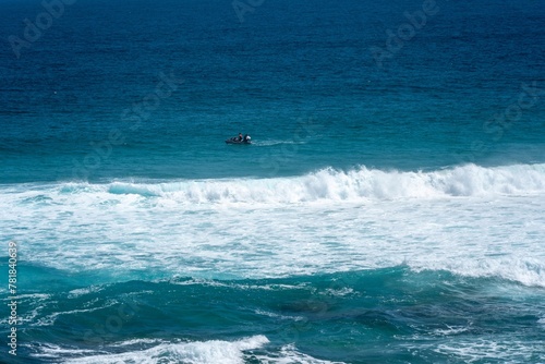 Wallpaper Mural boat in the sea with waves Torontodigital.ca