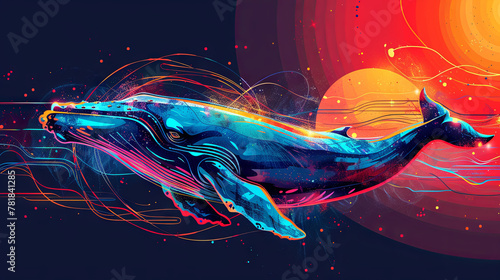 Illustration of abstract whale photo