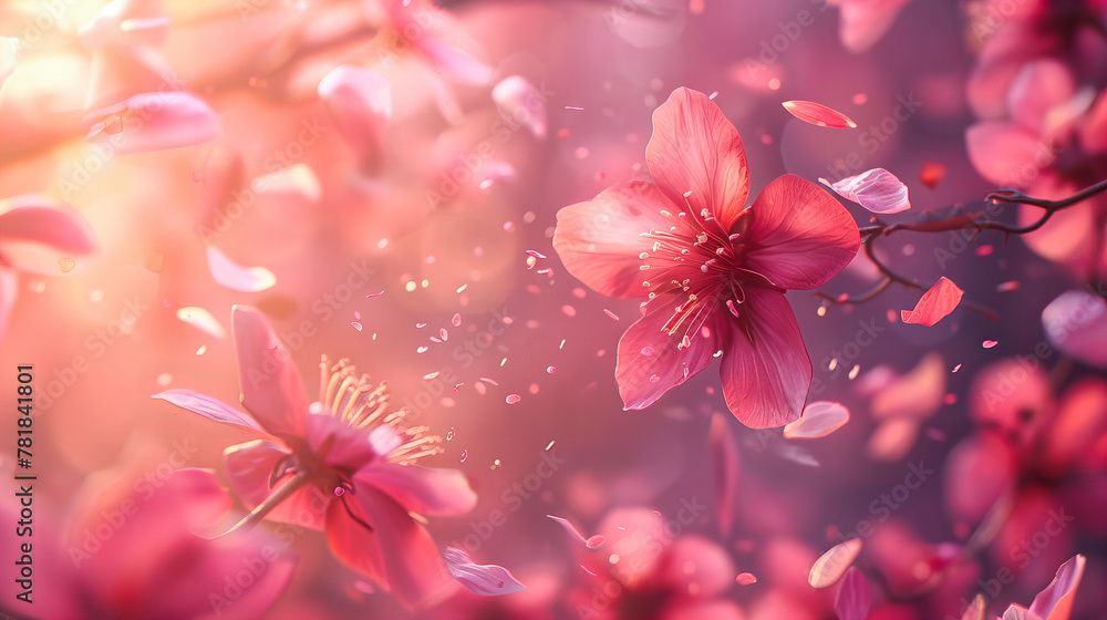 Spring Blossom Whispers, Tender Pink Petals Against Soft Light, Natures Gentle Embrace in Bloom