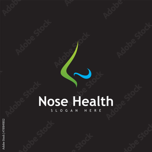 Nose Health logo vector, Nose icon illustration design template