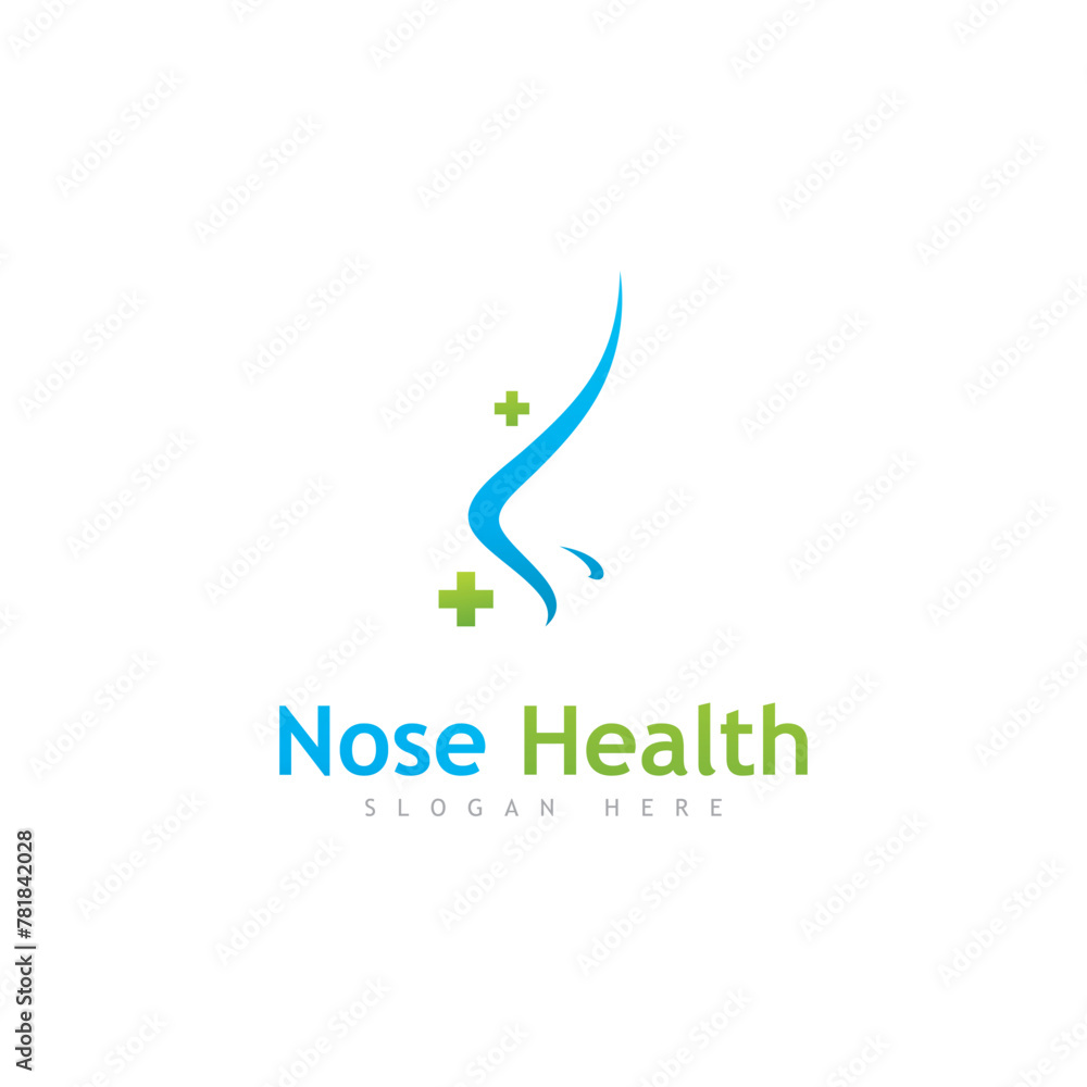 Obraz premium Nose Health logo vector, Nose icon illustration design template