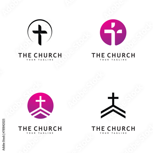 Christian Church  logo creative Cross design vector