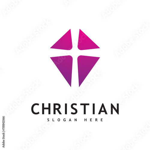 Christian Church  logo creative Cross design vector
