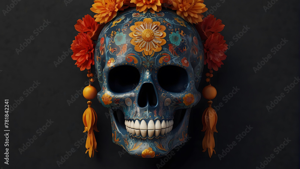 Sugar Skulls. Day of the Dead Skull, isolated background. Dia de los Muertos. Mexican sugar skull. Design element for logo, emblem, sign, poster, card, banner. Sugar Skulls. Day of the Dead Skull, isolated background. Dia de los Muertos. Mexican sugar skull. Design element for logo, emblem, sign, poster, card, banner.