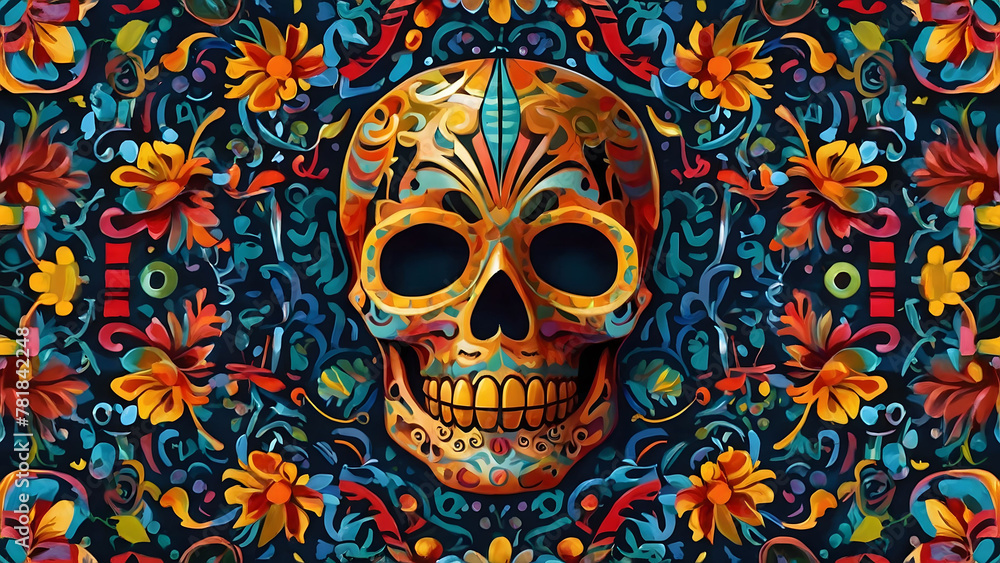 Sugar Skulls. Day of the Dead Skull, isolated background. Dia de los Muertos. Mexican sugar skull. Design element for logo, emblem, sign, poster, card, banner. Sugar Skulls. Day of the Dead Skull, isolated background. Dia de los Muertos. Mexican sugar skull. Design element for logo, emblem, sign, poster, card, banner.
