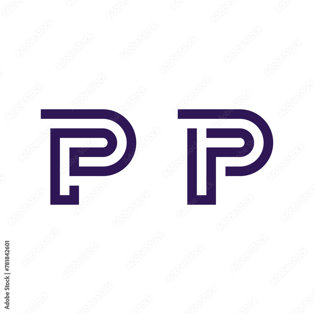 Abstract letters p monogram logo template Abstract letters p monogram logo template