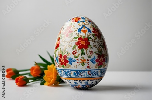 Colourful Easter Eggs on white background
