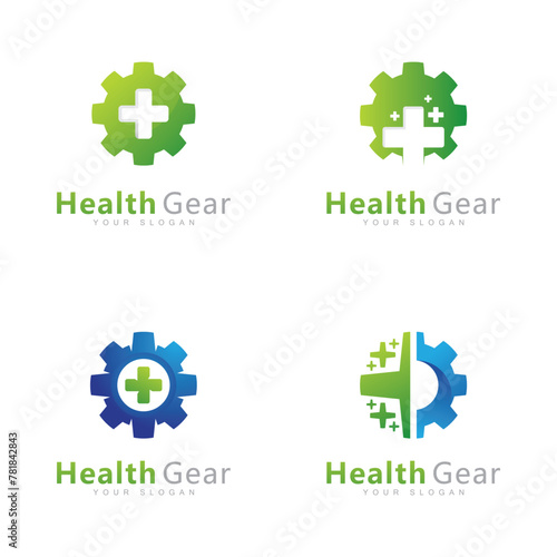 Medical gear Logo Vector Template,  Creative Pharmacy Logo vector design