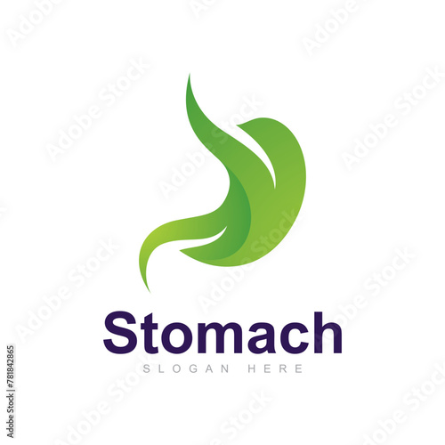 Stomach with leaf Logo Vector Design Template, Creative stomach Symbol