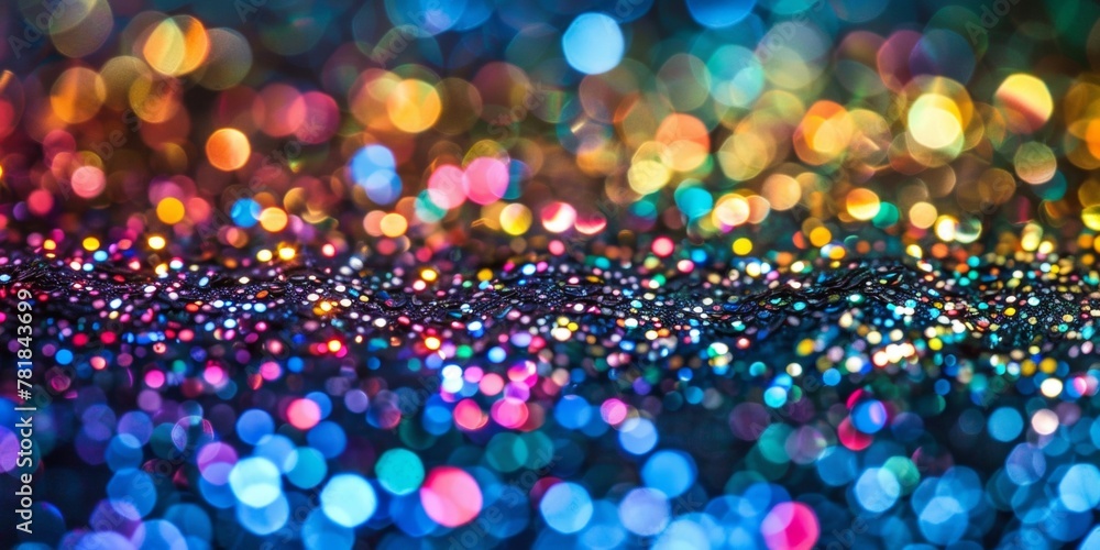 Vibrant bokeh lights creating a beautiful and festive abstract background.