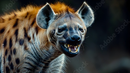 Close up of a Hyena Laughing in the African Night Highlighting the Mysterious and Often Misunderstood Creatures of the Savanna