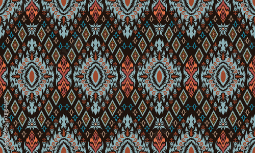 Hand draw Textile Designs Digital Motif Border Seamless Geometric ethnic style pattern.great for textiles, banners, wallpapers, wrapping vector.