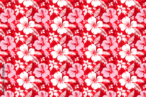 Red Pink Hawaiian Shirt Hibiscus Pattern (ID: 781844864)
