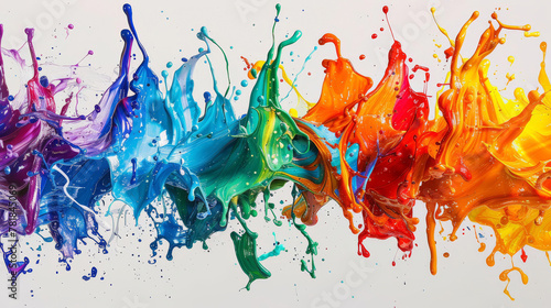 Conceptual art of a paint splash frozen in time, with each color representing a musical note in a visual symphony, photo