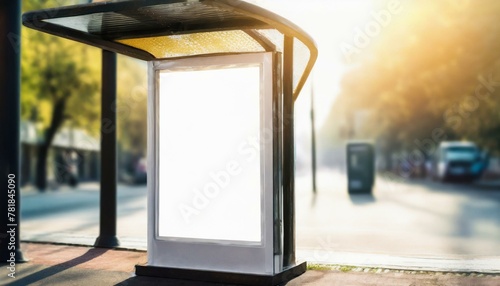 Mock up of light box on the bus stop